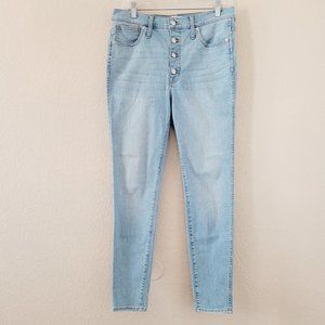 Madewell The 10in High Rise Skinny Jean Size 30 Blue Light Wash Button Fly